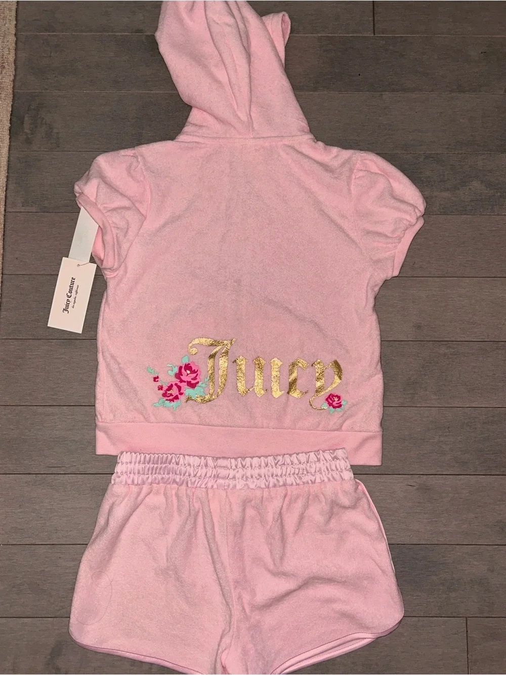 Juicy Couture Pink Hooded Short Set